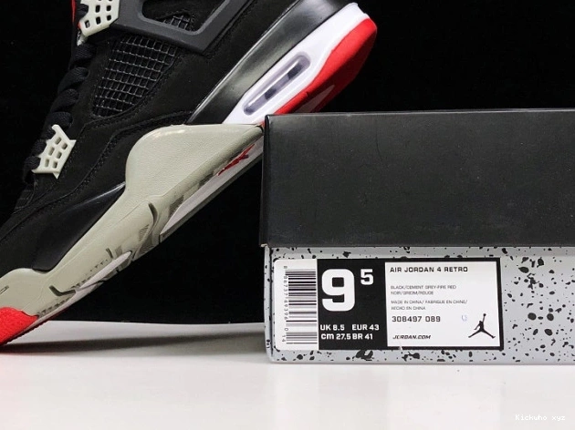 JORDAN 4 RETRO 308497-060 BLACK CEMENT 0719